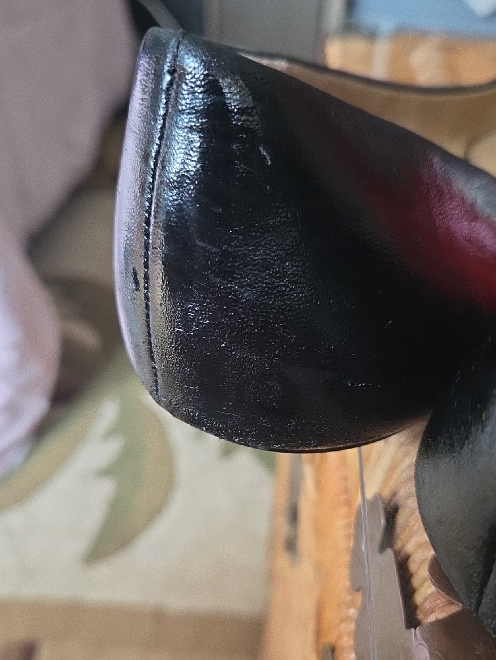 Tory Burch Black Leather Logo Ballet Flats - Picture 8 of 9